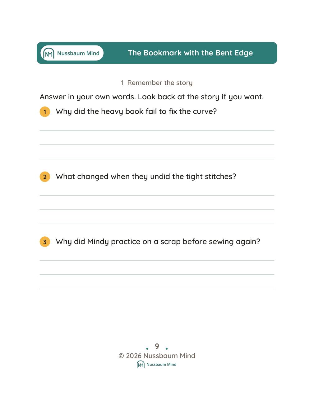 The Bookmark with the Bent Edge complete book page 10