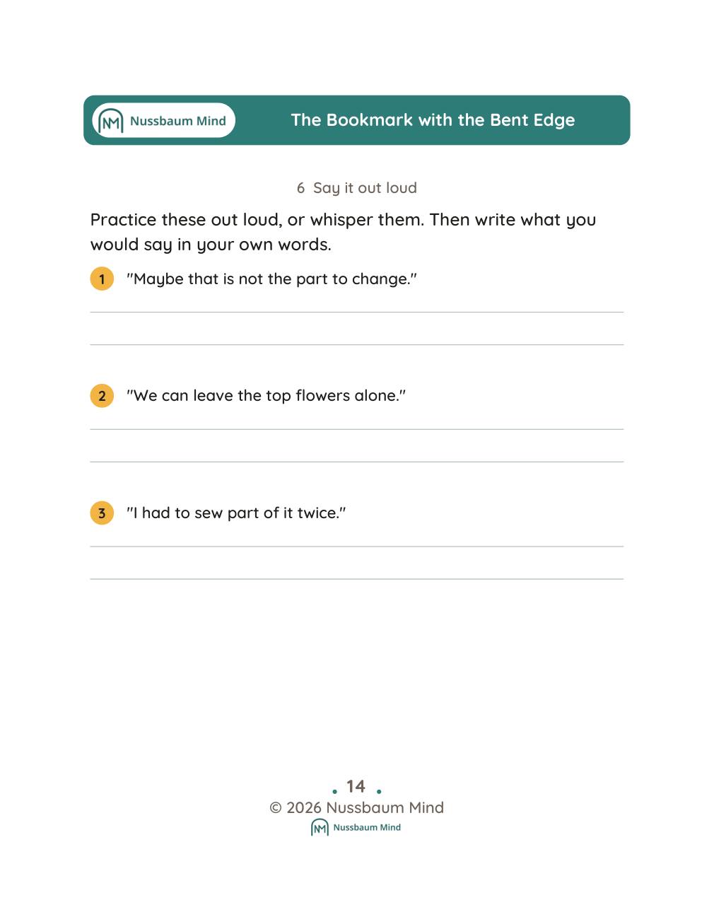The Bookmark with the Bent Edge complete book page 15